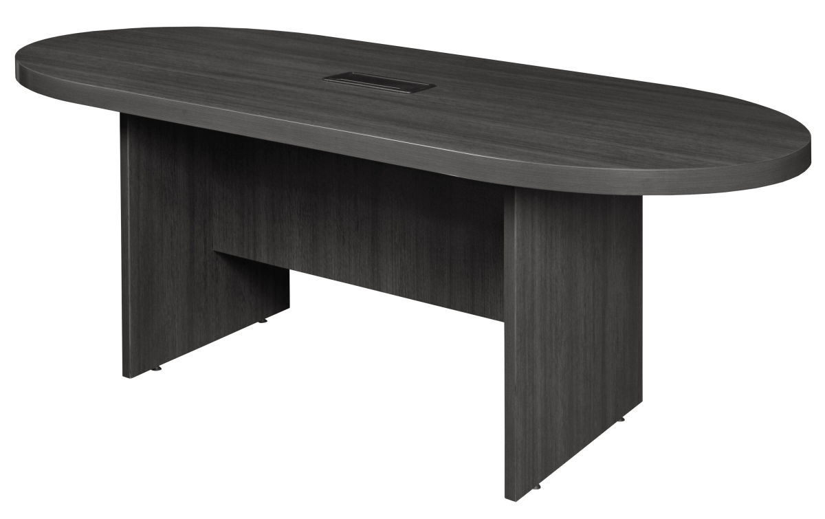 95 in. Legacy Racetrack Conference Table with Power Data Grommet - Ash Grey