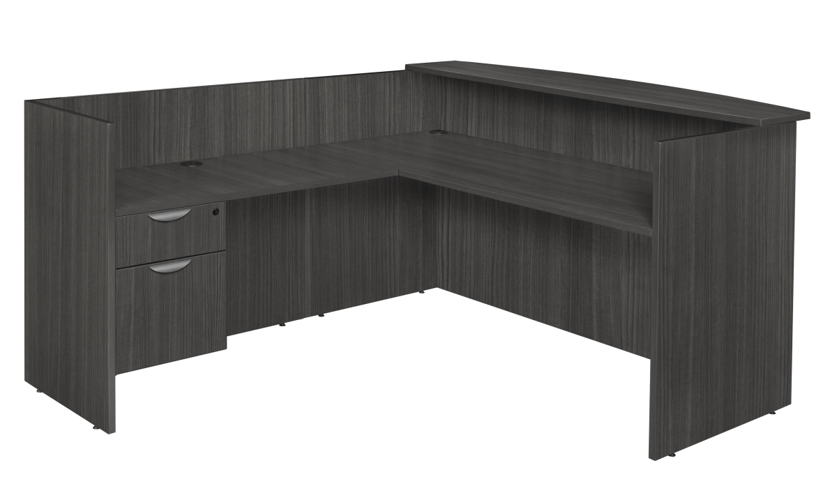 LRDRT1BFAG Legacy Single Pedestal Reception Desk, Ash Grey