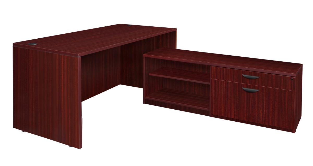 Picture of Regency LLDSLC7135MH 71 in. Legacy Hi-Low L-Desk Shell - Mahogany