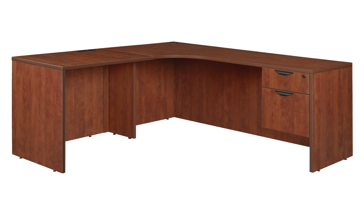 Picture of Regency LLDCLSP7124CH 71 in. Legacy Single Pedestal Left Corner Credenza with 35 in. Legacy Return, Cherry