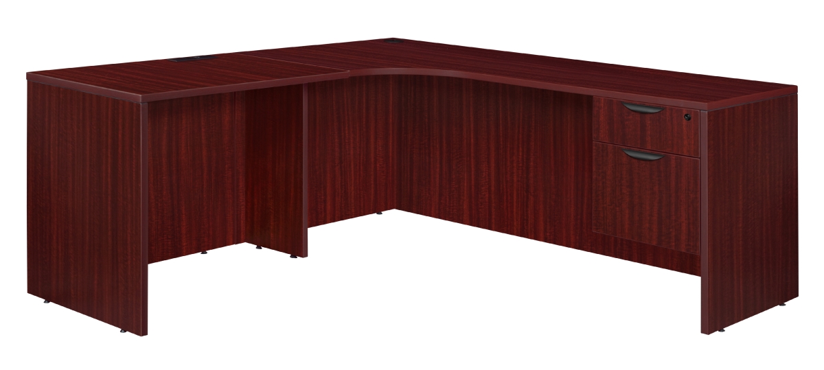 Picture of Regency LLDCLSP7124MH 71 in. Legacy Single Pedestal Left Corner Credenza with 35 in. Legacy Return&#44; Mahogany
