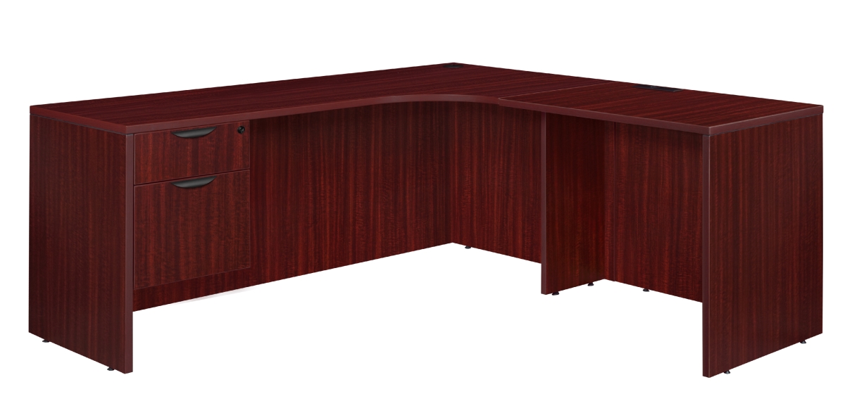 Picture of Regency LLDCRSP7124MH 71 in. Legacy Single Pedestal Right Corner Credenza with 35 in. Legacy Return&#44; Mahogany