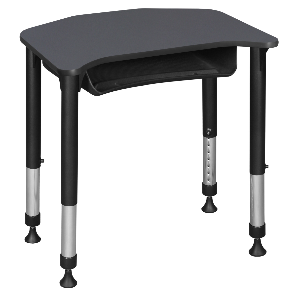 FSDBX2624GY Ferris 26 x 24 in. Height Adjustable Student Desk with Book Storage, Grey