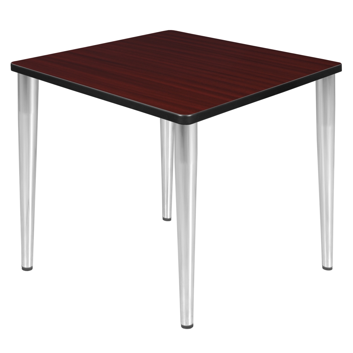30 in. Kahlo Square Tapered Leg Table, Mahogany & Chrome