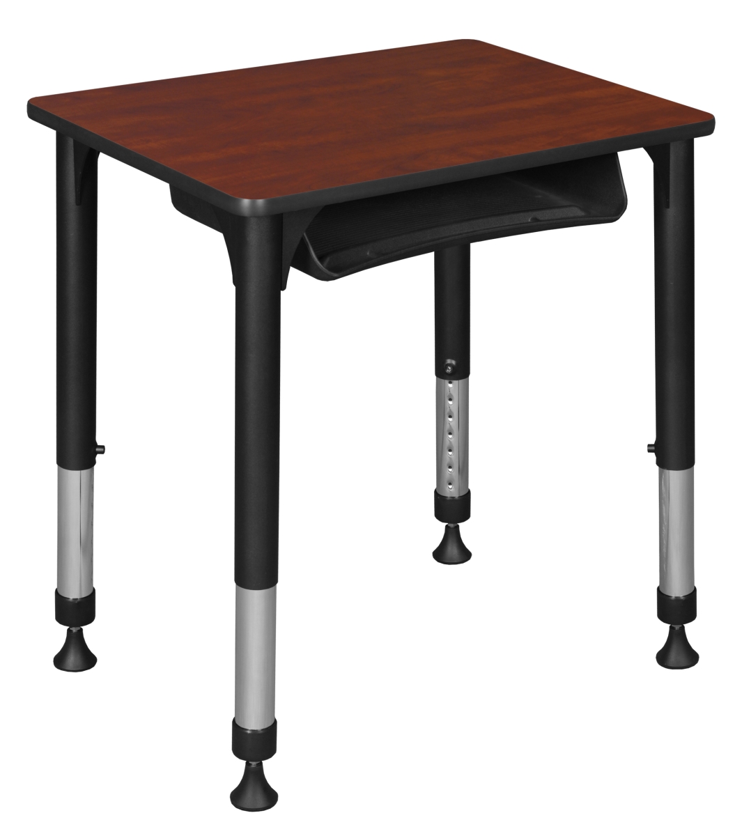 RSDBX18526CH 18.5 x 26 in. Rectangle Height Adjustable School Desk with Book Storage, Cherry