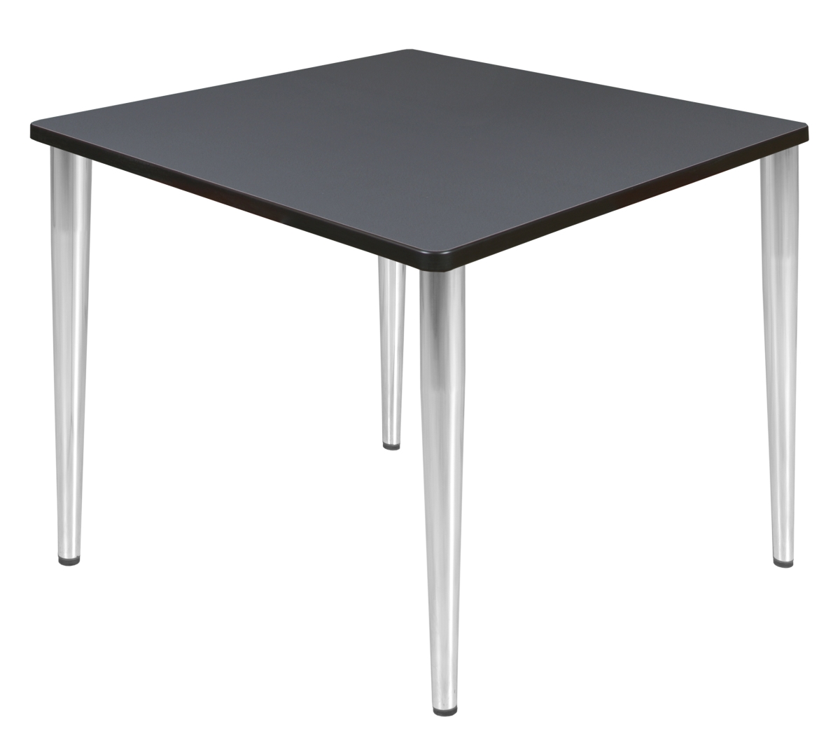 36 in. Kahlo Square Tapered Leg Table, Grey & Chrome