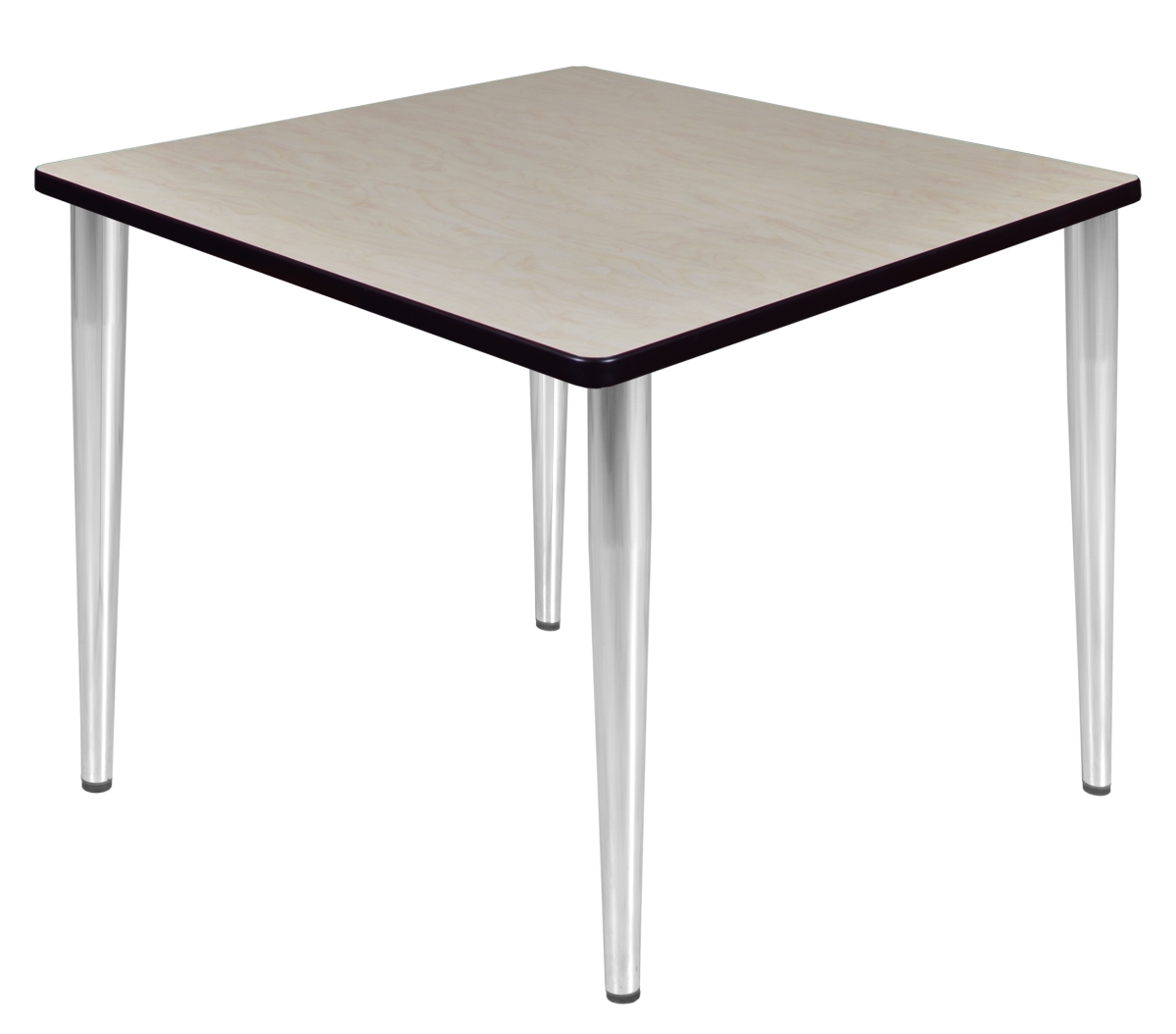 36 in. Kahlo Square Tapered Leg Table, Maple & Chrome