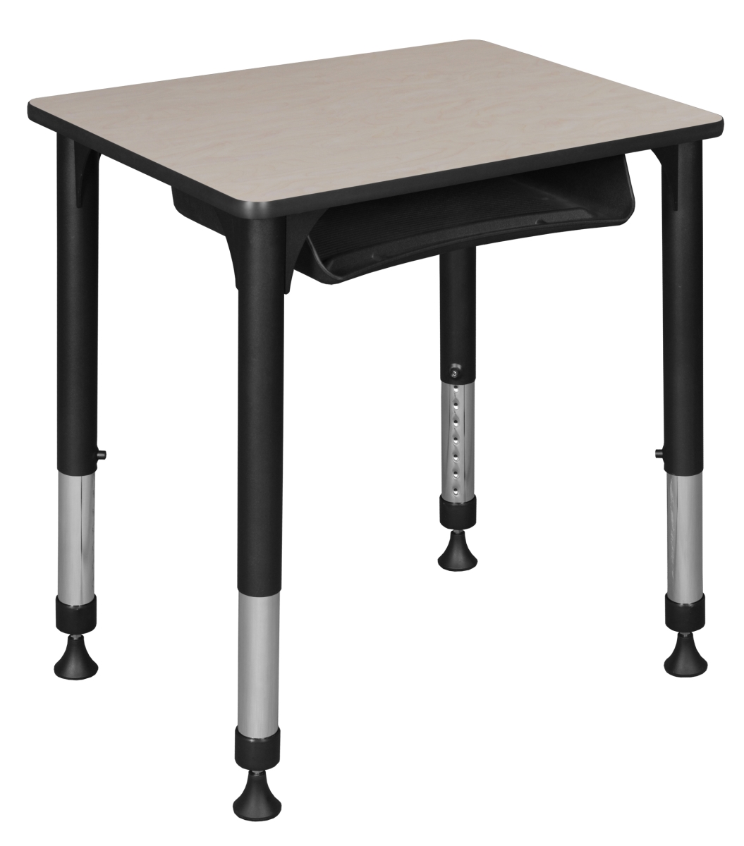 RSDBX18526PL 18.5 x 26 in. Rectangle Height Adjustable School Desk with Book Storage, Maple