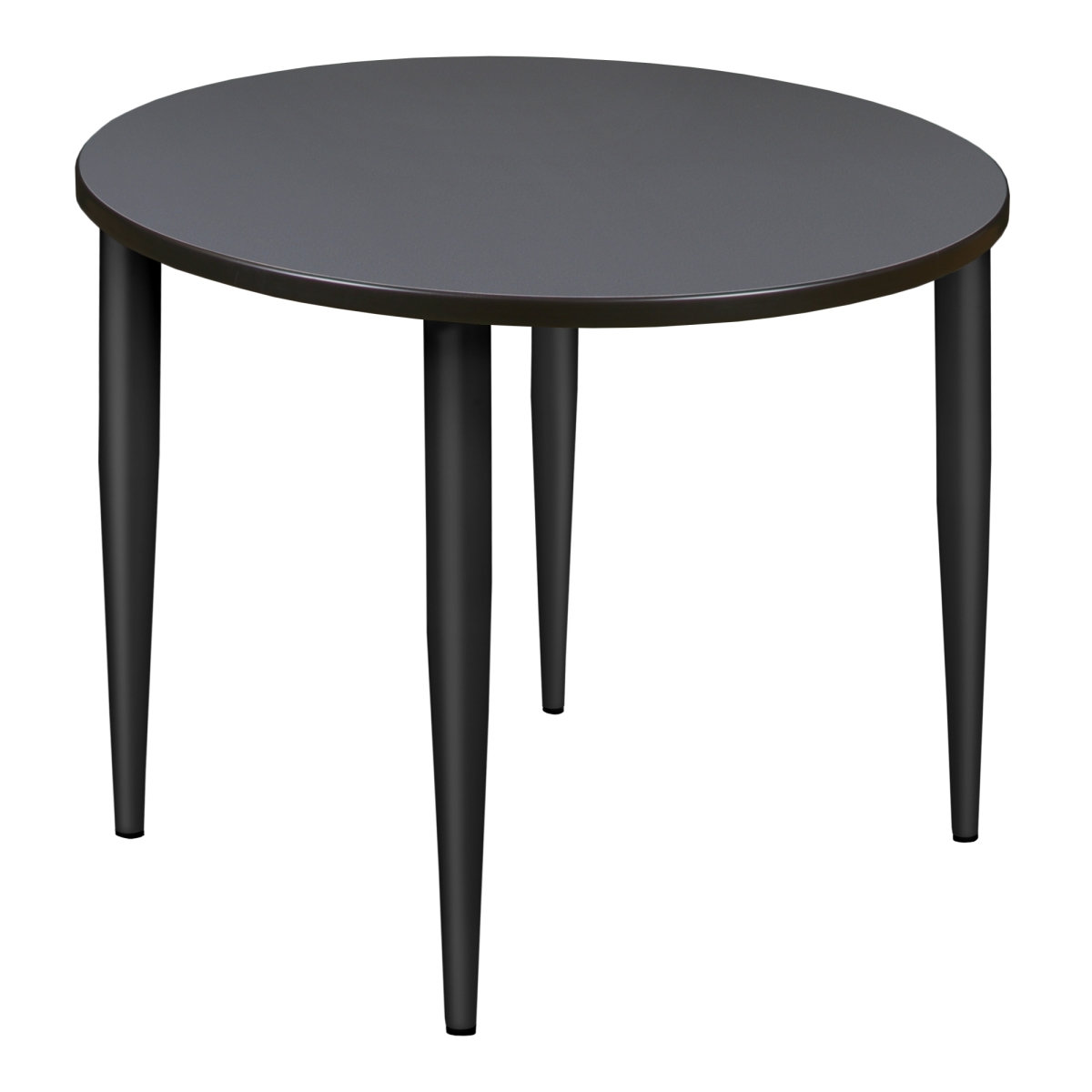 36 in. Kahlo Round Tapered Leg Table, Grey & Black