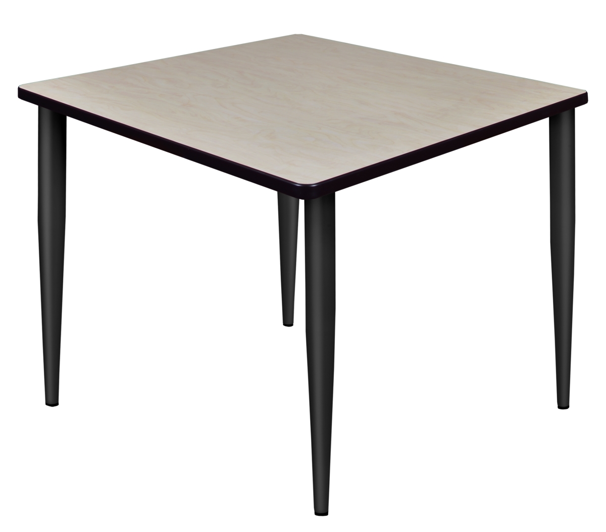 42 in. Kahlo Square Tapered Leg Table, Maple & Black