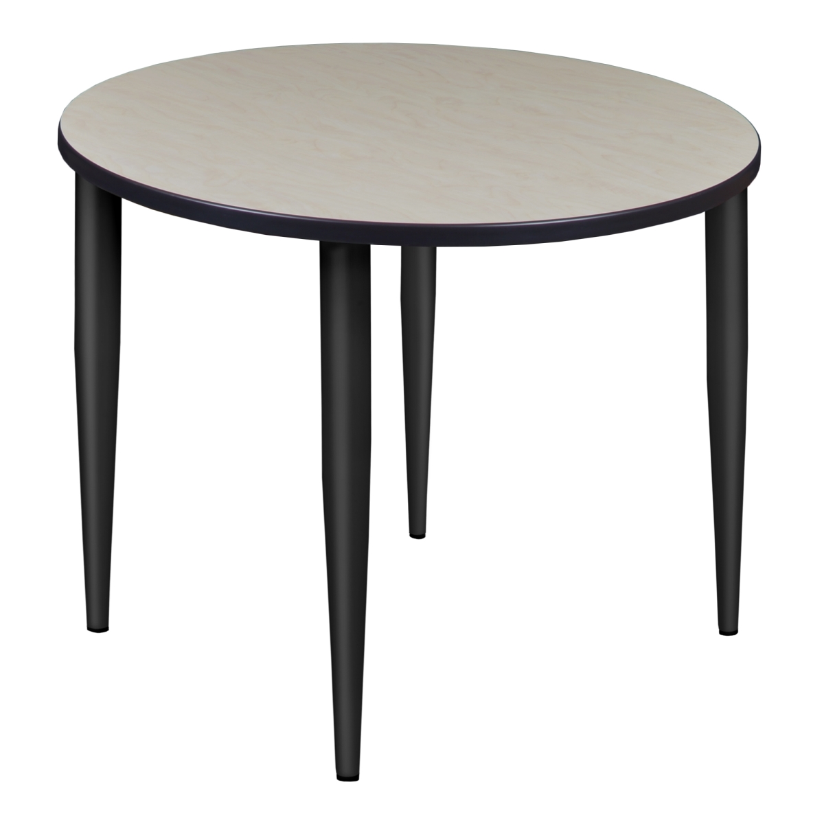 42 in. Kahlo Round Tapered Leg Table, Maple & Black
