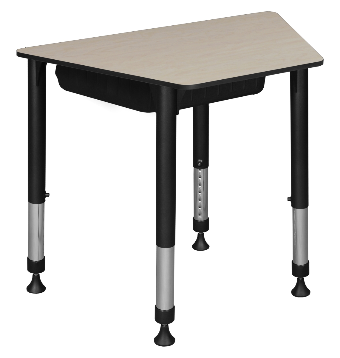 TSDBX362319PL 36 x 23 x 19 in. Trapezoid Height Adjustable School Desk with Book Storage, Maple