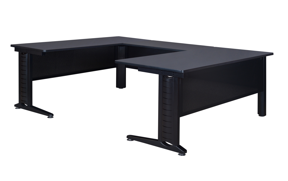 Fusion 72 in. U-Desk Shell with 42 in. Bridge- Grey