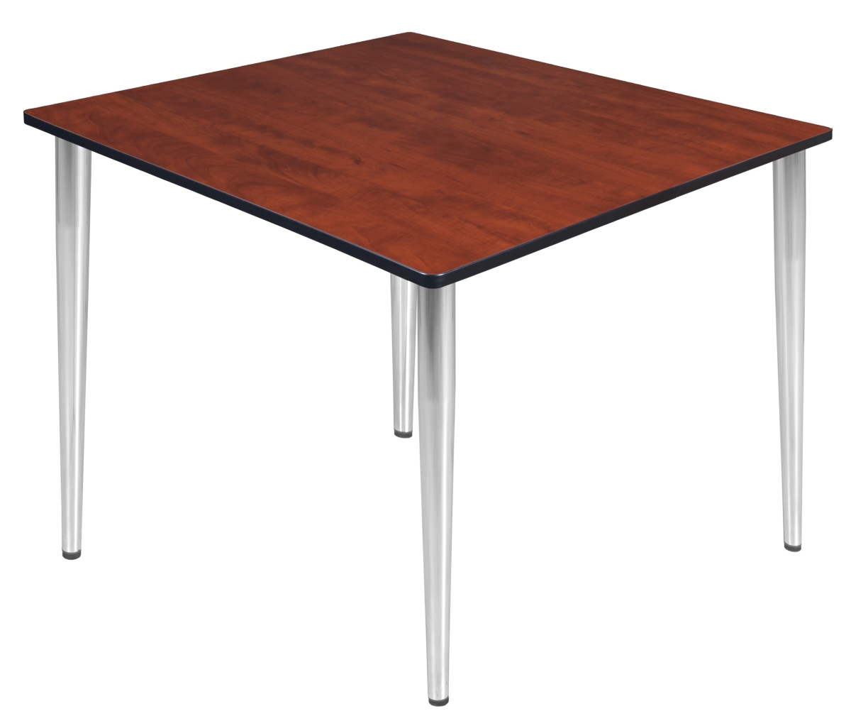 48 in. Kahlo Square Tapered Leg Table - Cherry & Chrome