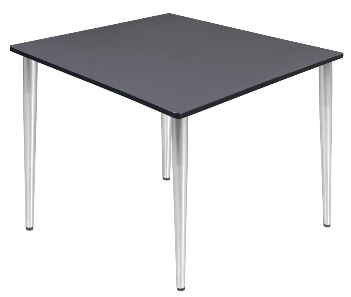 48 in. Kahlo Square Tapered Leg Table, Grey & Chrome