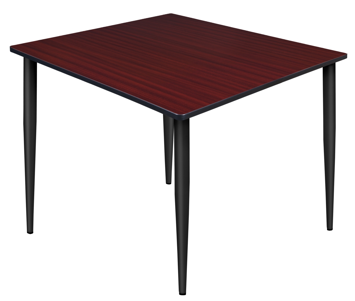 48 in. Kahlo Square Tapered Leg Table, Mahogany & Black