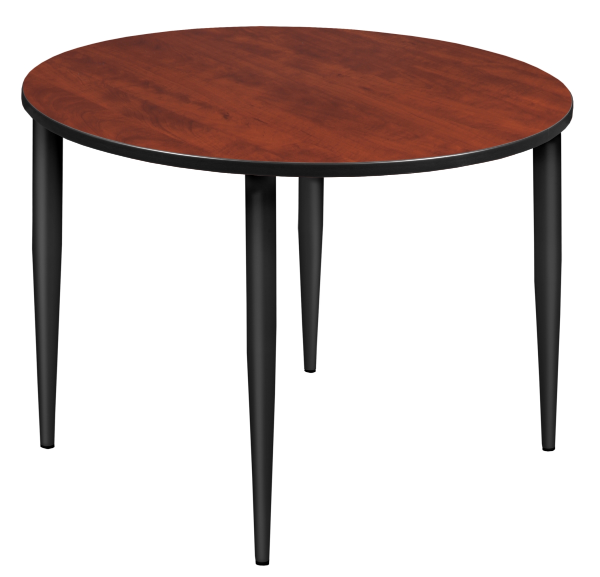 48 in. Kahlo Round Tapered Leg Table, Cherry & Black