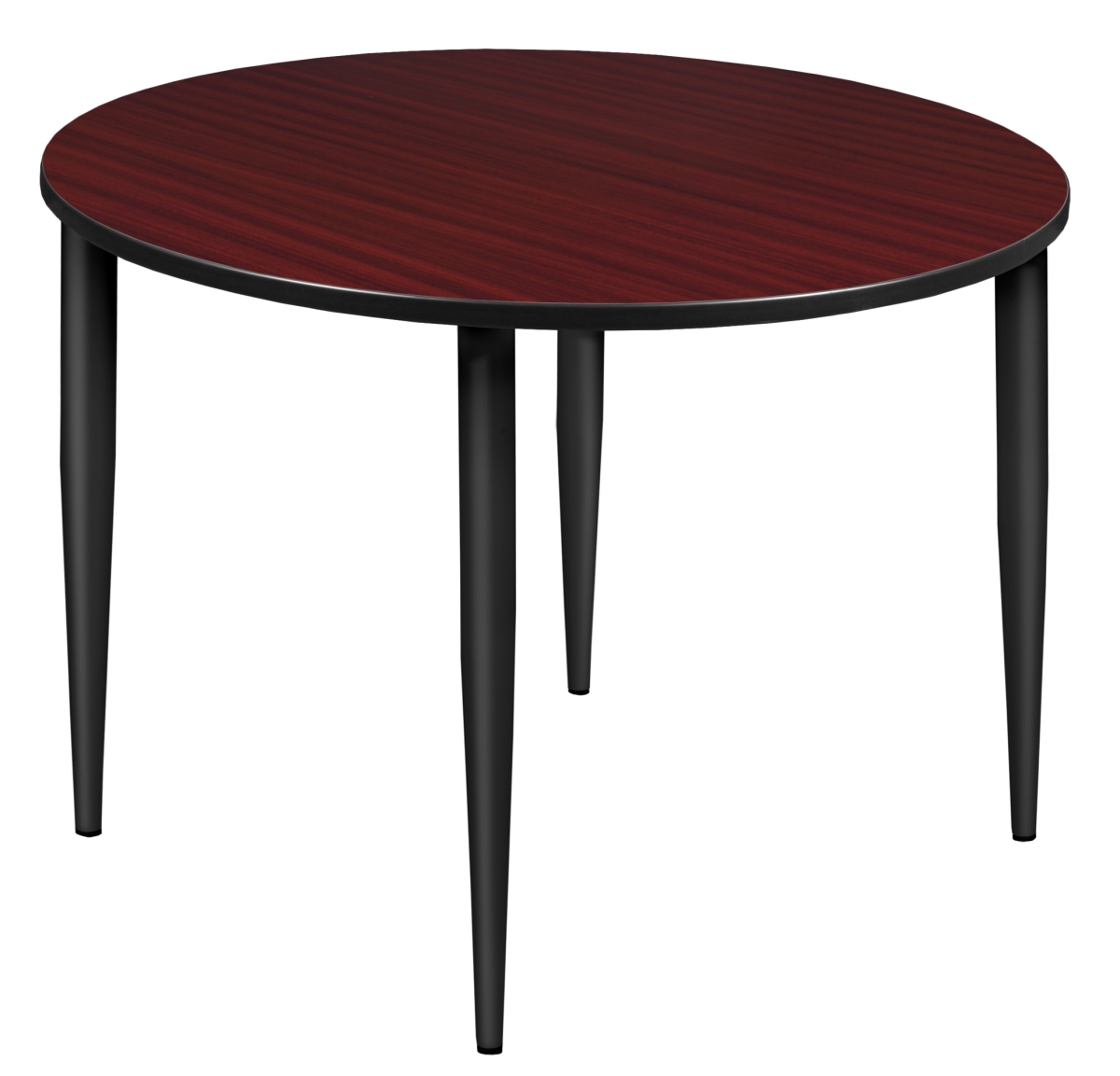 48 in. Kahlo Round Tapered Leg Table, Mahogany & Black