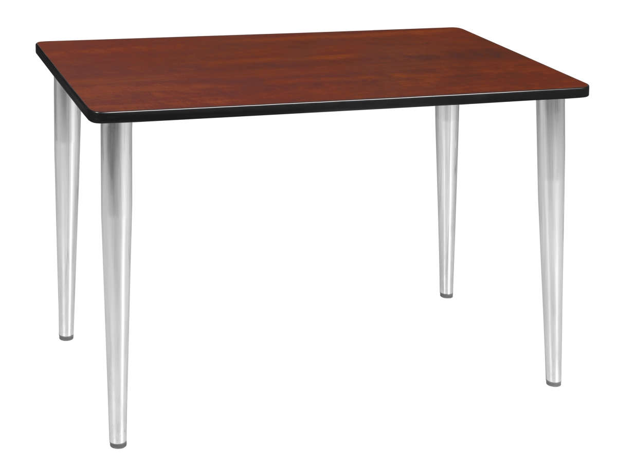 42 x 24 in. Kahlo Tapered Leg Table, Cherry & Chrome