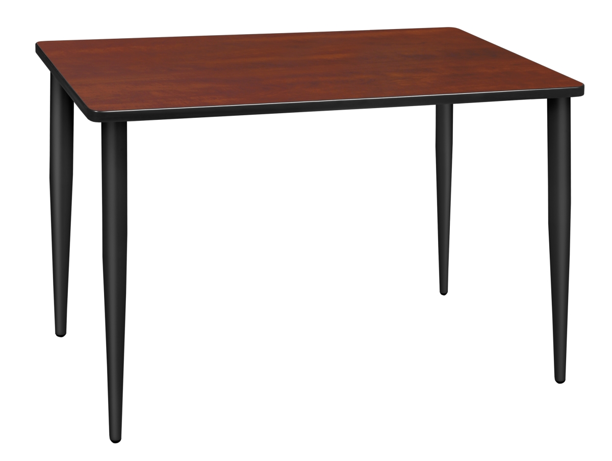 48 x 24 in. Kahlo Tapered Leg Table, Cherry & Black