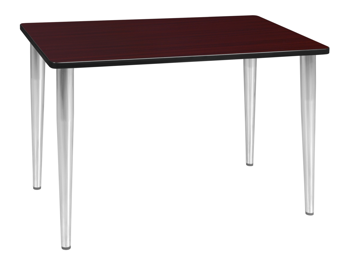 48 x 24 in. Kahlo Tapered Leg Table, Mahogany & Chrome