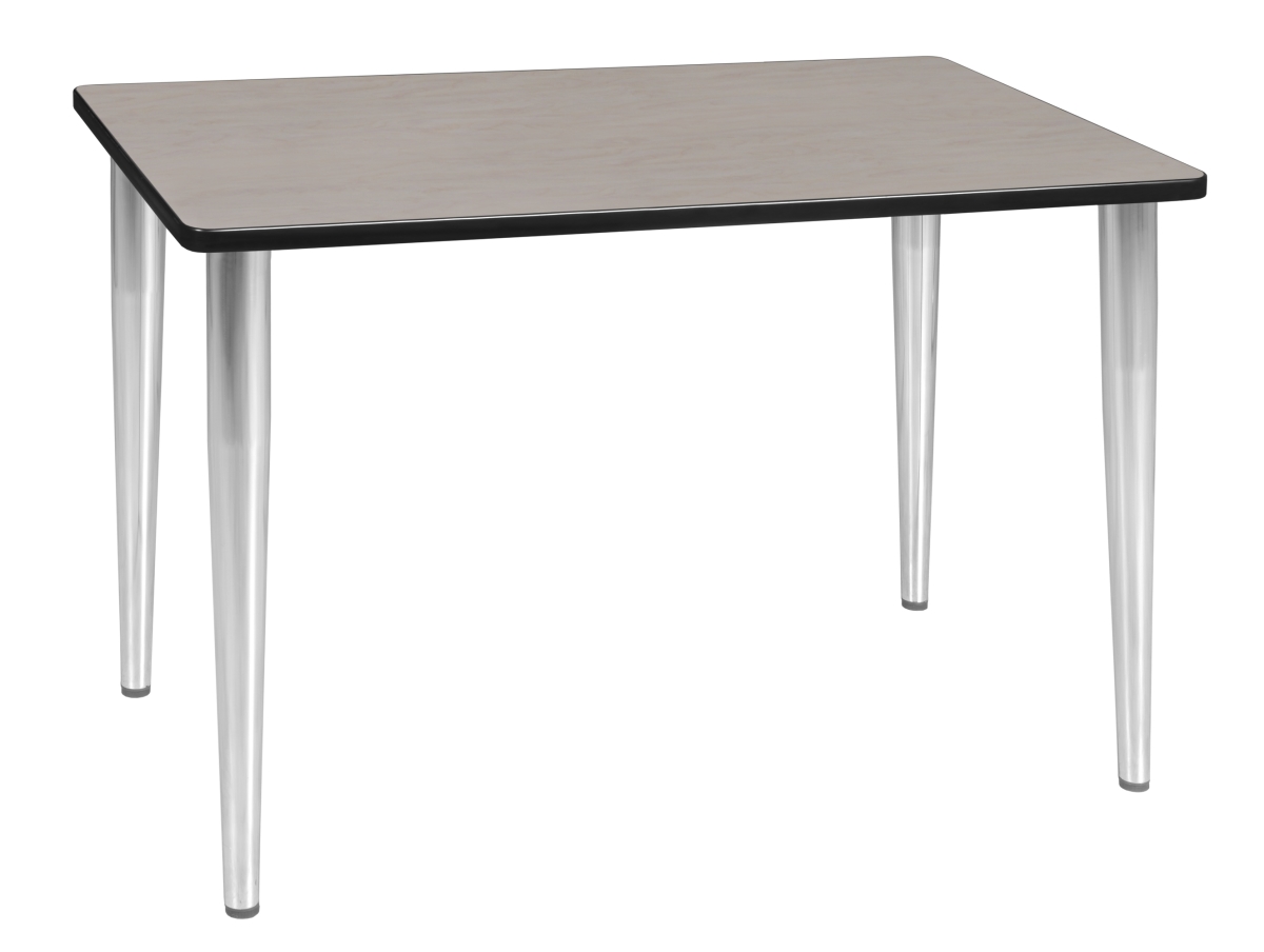 48 x 24 in. Kahlo Tapered Leg Table, Maple & Chrome