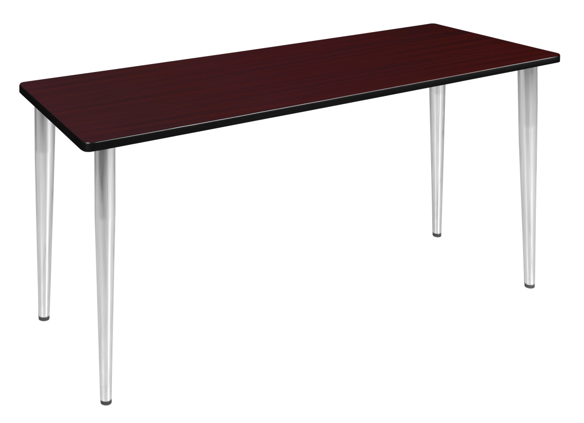 60 x 24 in. Kahlo Tapered Leg Table, Mahogany & Chrome