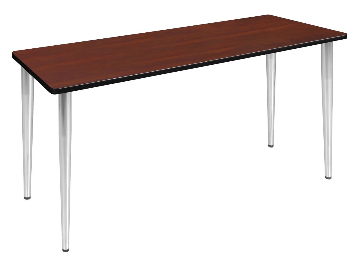 66 x 24 in. Kahlo Tapered Leg Table - Cherry & Chrome