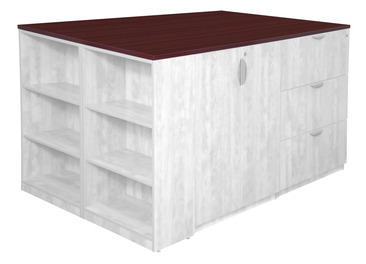 Legacy Stand Up Quad with Bookcase End Top, Mahogany