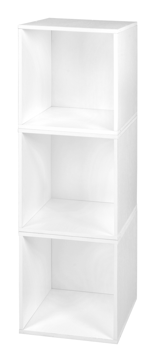 Picture of Niche PC3PKWH Cubo Storage Set with 3 Cubes&#44; White Wood Grain