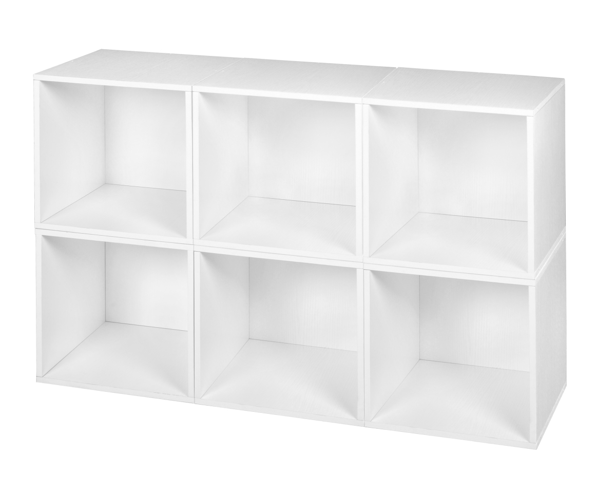 Picture of Niche PC6PKWH Cubo Storage Set with 6 Cubes&#44; White Wood Grain