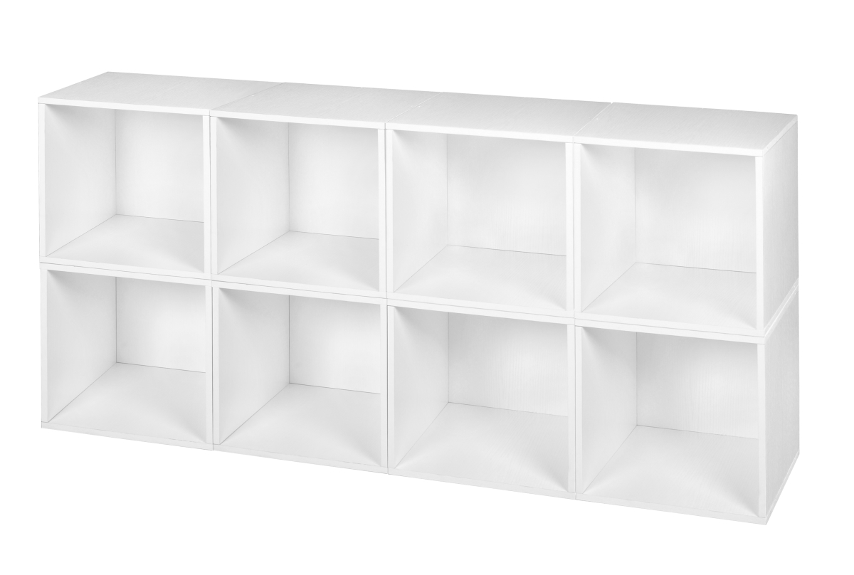 Picture of Niche PC8PKWH Cubo Storage Set with 8 Cubes&#44; White Wood Grain