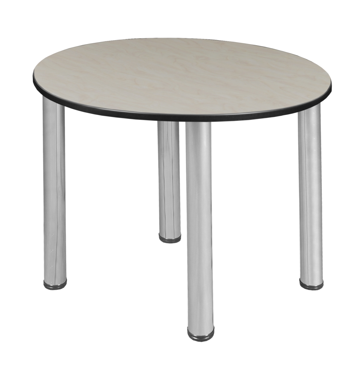 30 in. Kee Round Slim Table, Maple & Chrome