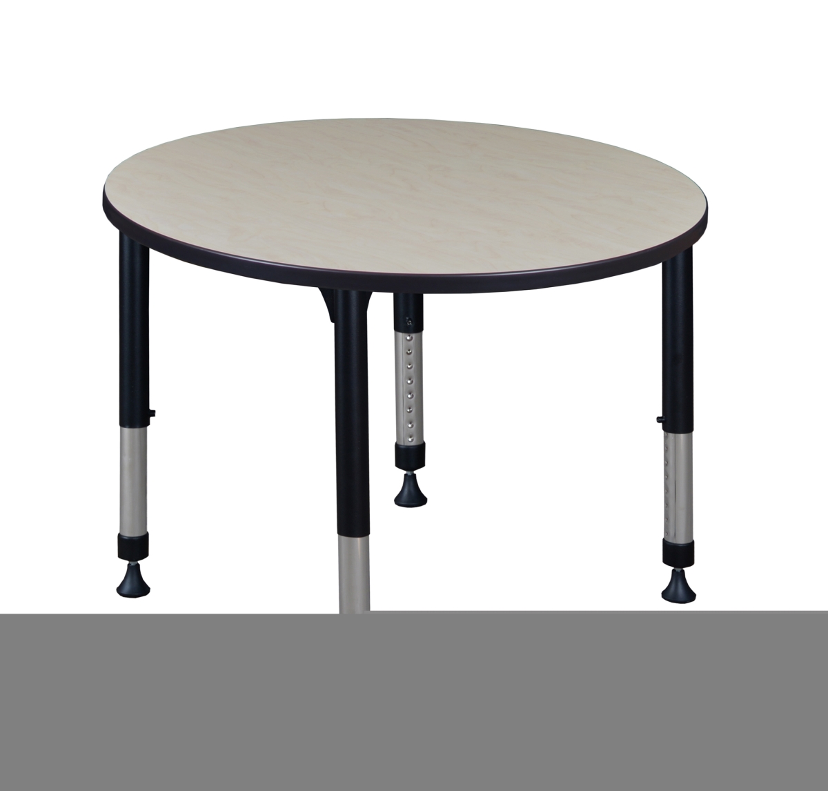 TB42RNDPLAPBK Kee 42 in. Maple Round Height Adjustable Classroom Table