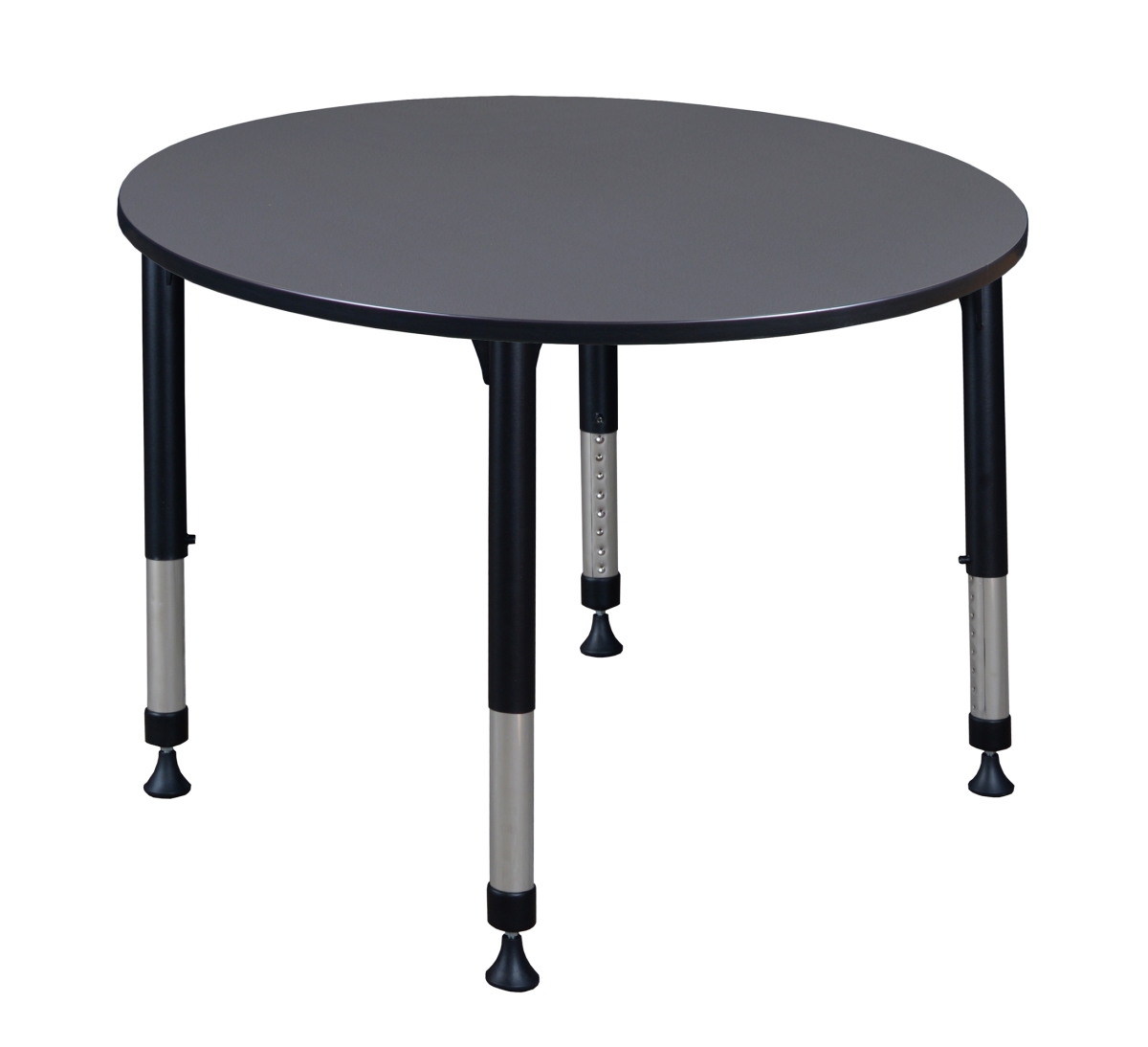 48 in. Kee Round Height Adjustable Classroom Table, Gray