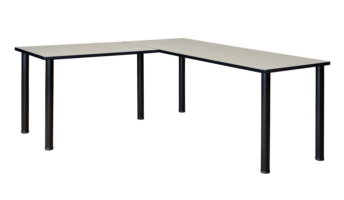 Kee 60 in. L-Desk with 42 in. Return, Maple & Black