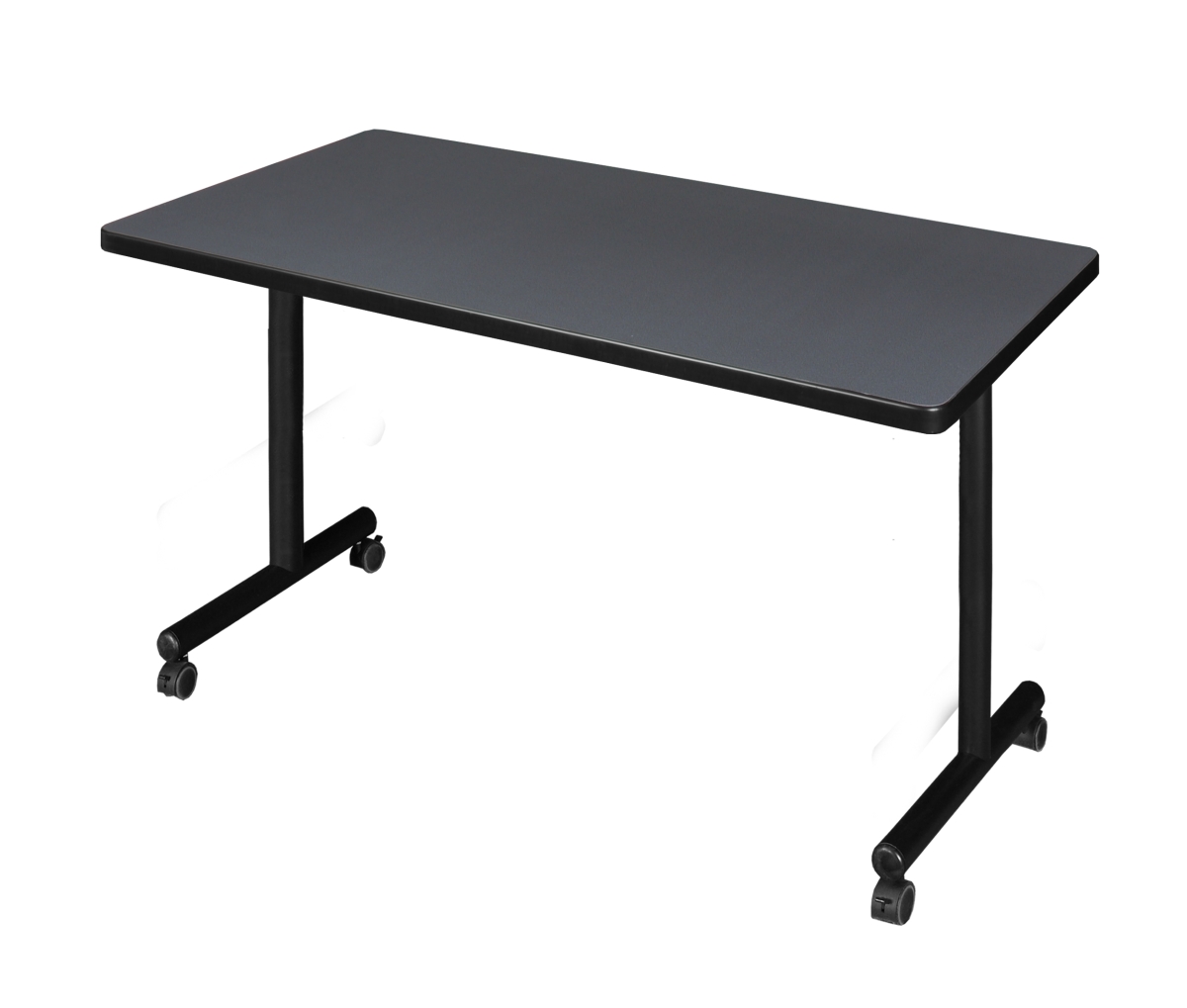 Rectangle Training Table, 42" W, 29" H, Laminate Top, Gray