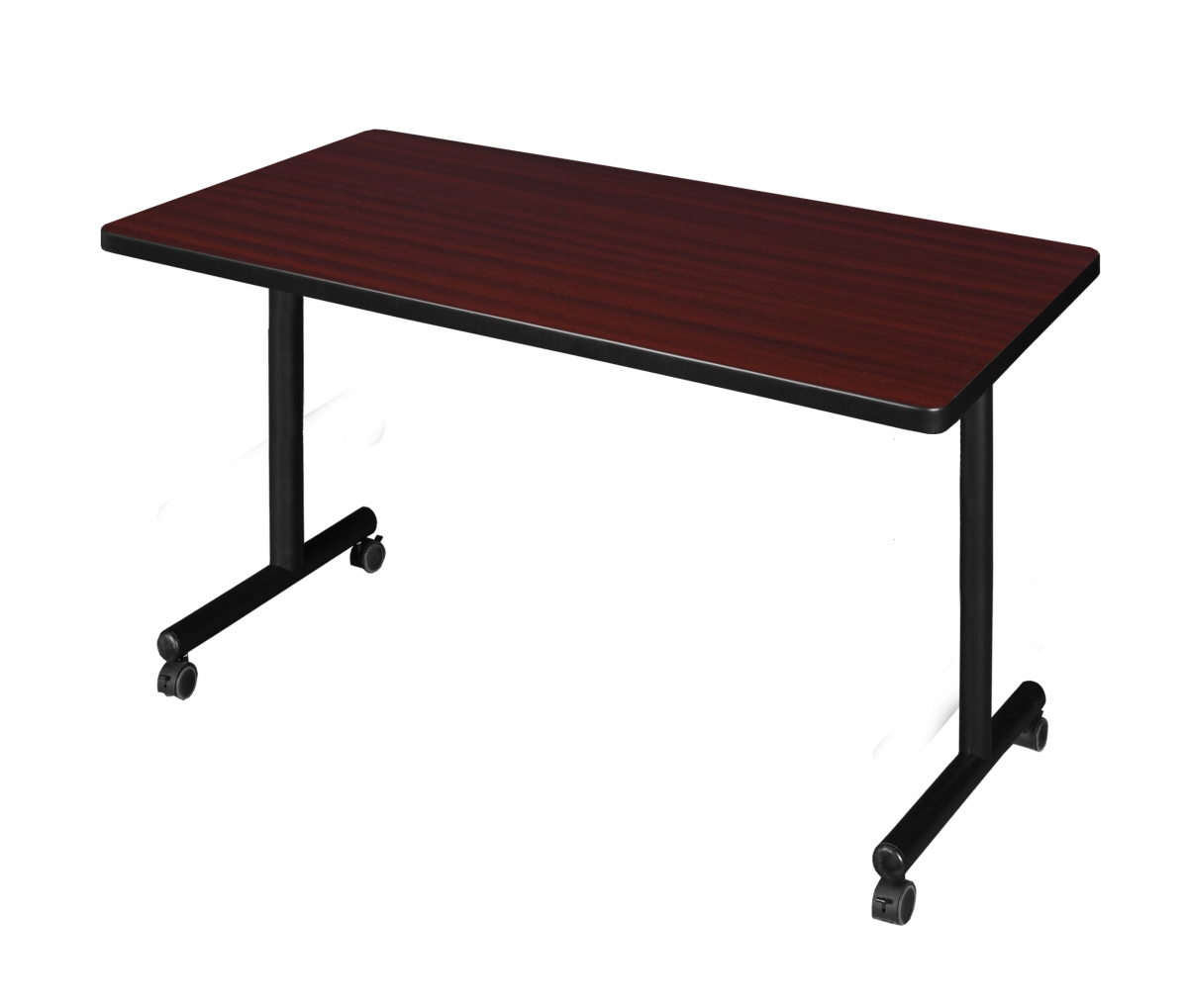 Rectangle Training Table, 42" W, 29" H, Laminate Top, Mahogany