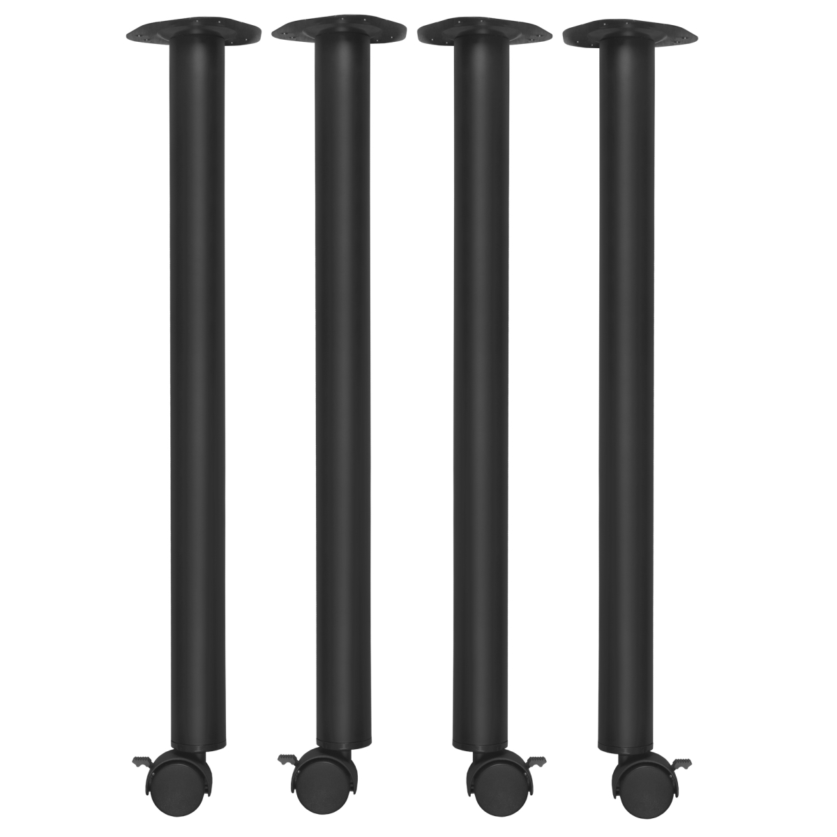 MTBC28BK Kee Post Table Leg with Casters, Black - Set of 4
