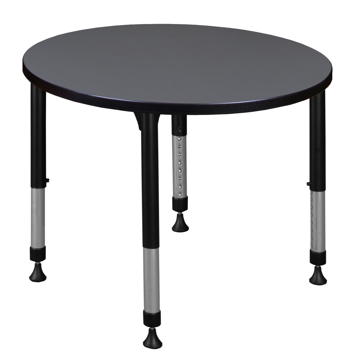 TB30RNDGYAPBK 30 in. Kee Round Height Adjustable Classroom Table, Grey