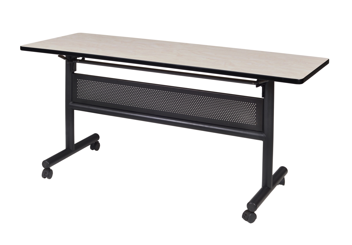 60 in. Kobe Flip Top Mobile Training Table with Modesty, Maple