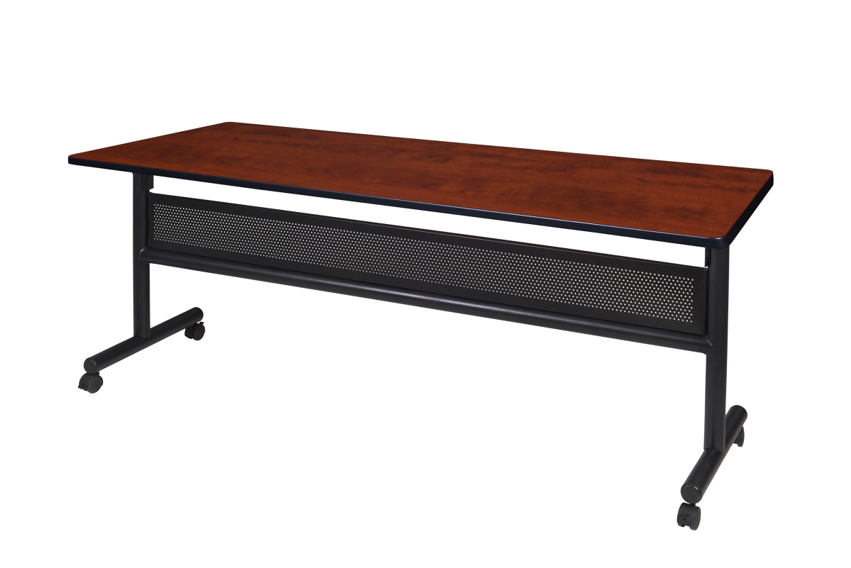 72 in. Kobe Flip Top Mobile Training Table with Modesty, Cherry