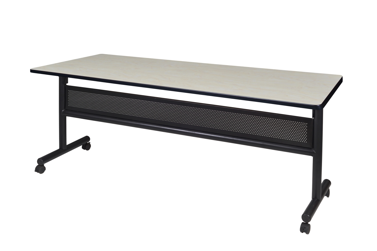 72 in. Kobe Flip Top Mobile Training Table with Modesty, Maple