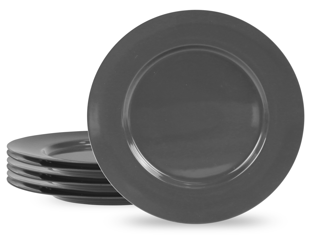 Picture of Reston Lloyd 71110 6pc Melamine Dinner Plate Set  Charcoal 