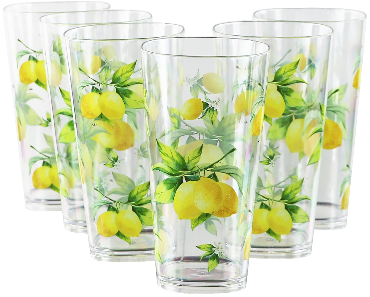 Picture of Reston Lloyd 75419 6pc Acrylic Drinkware Set 19oz  Fresh Lemons 