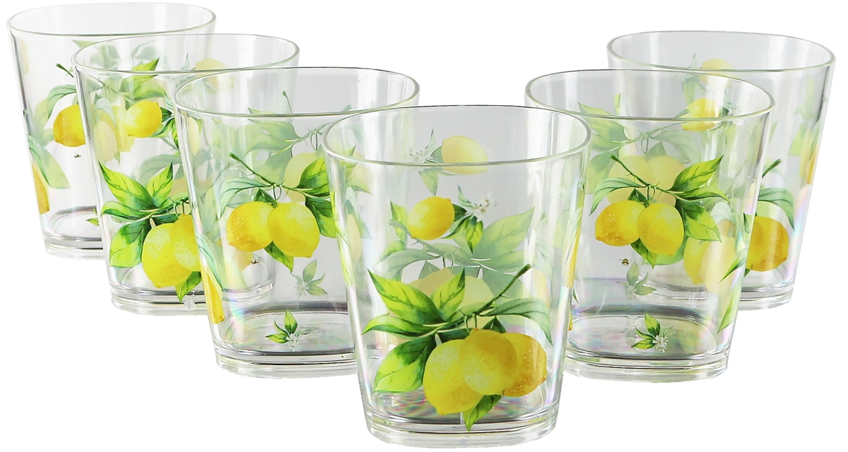 Picture of Reston Lloyd 76419 6pc Acrylic Drinkware Set 14oz  Fresh Lemons 