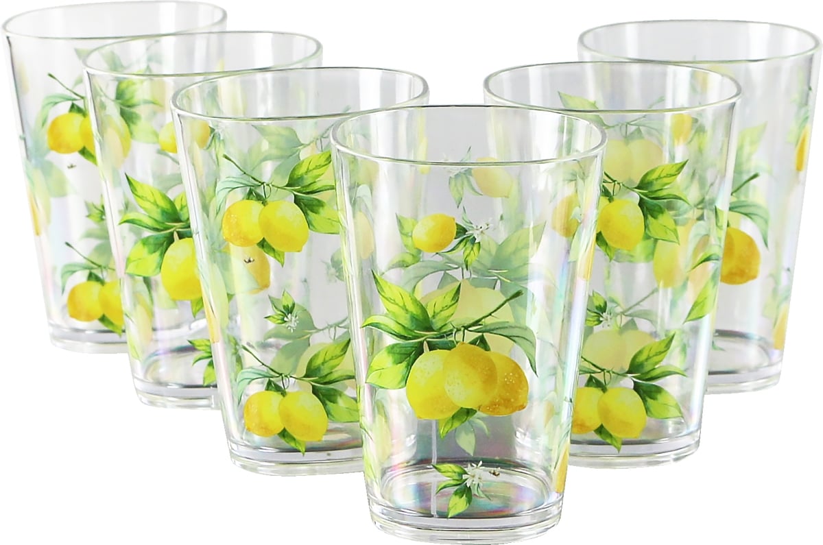 Picture of Reston Lloyd 95419 6pc Acrylic Drinkware Set 8oz  Fresh Lemons 