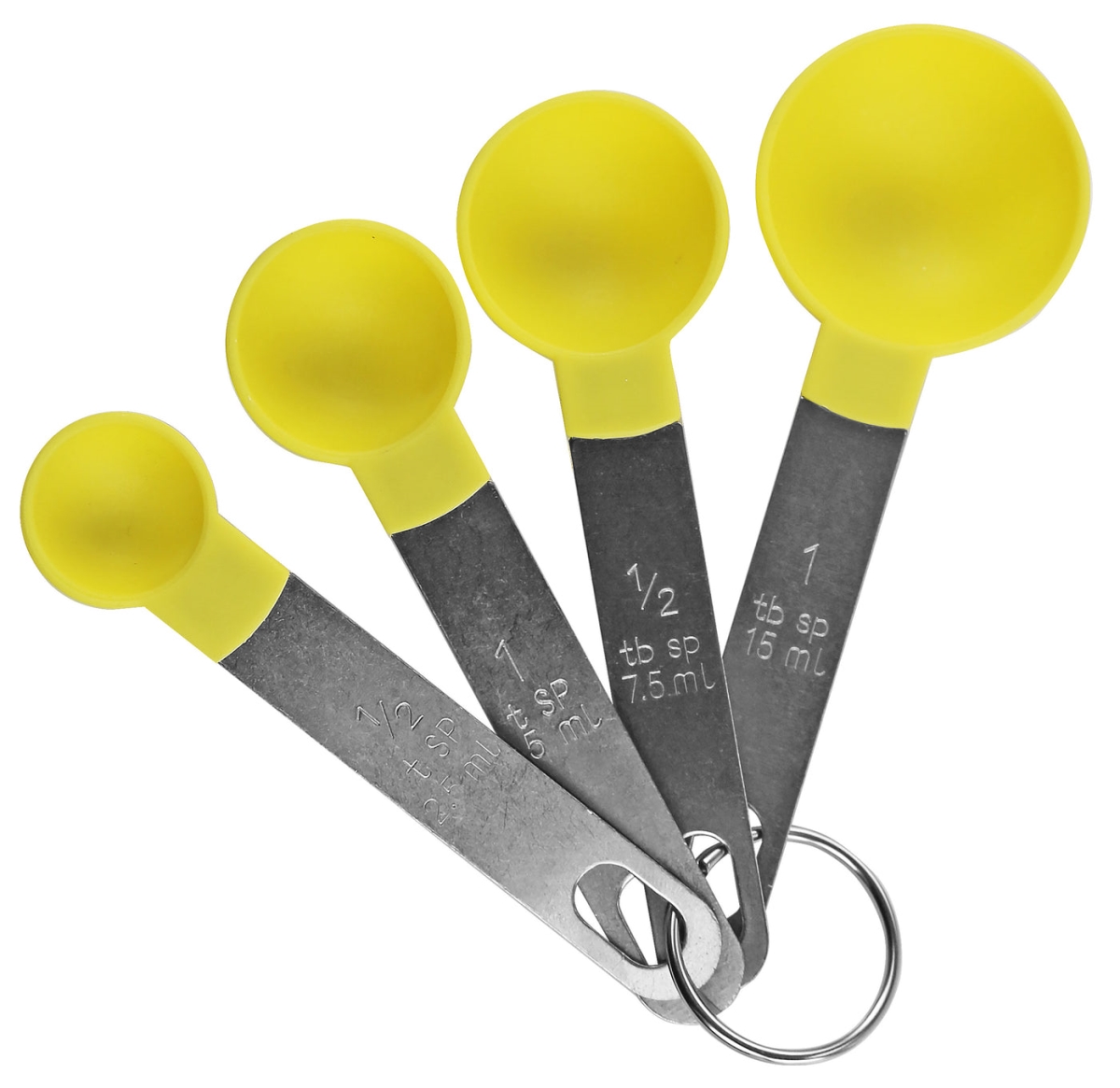 Picture of Reston Lloyd 05421 4 Piece Plastic & Stainless Steel Measuring Spoons Set, Lemon