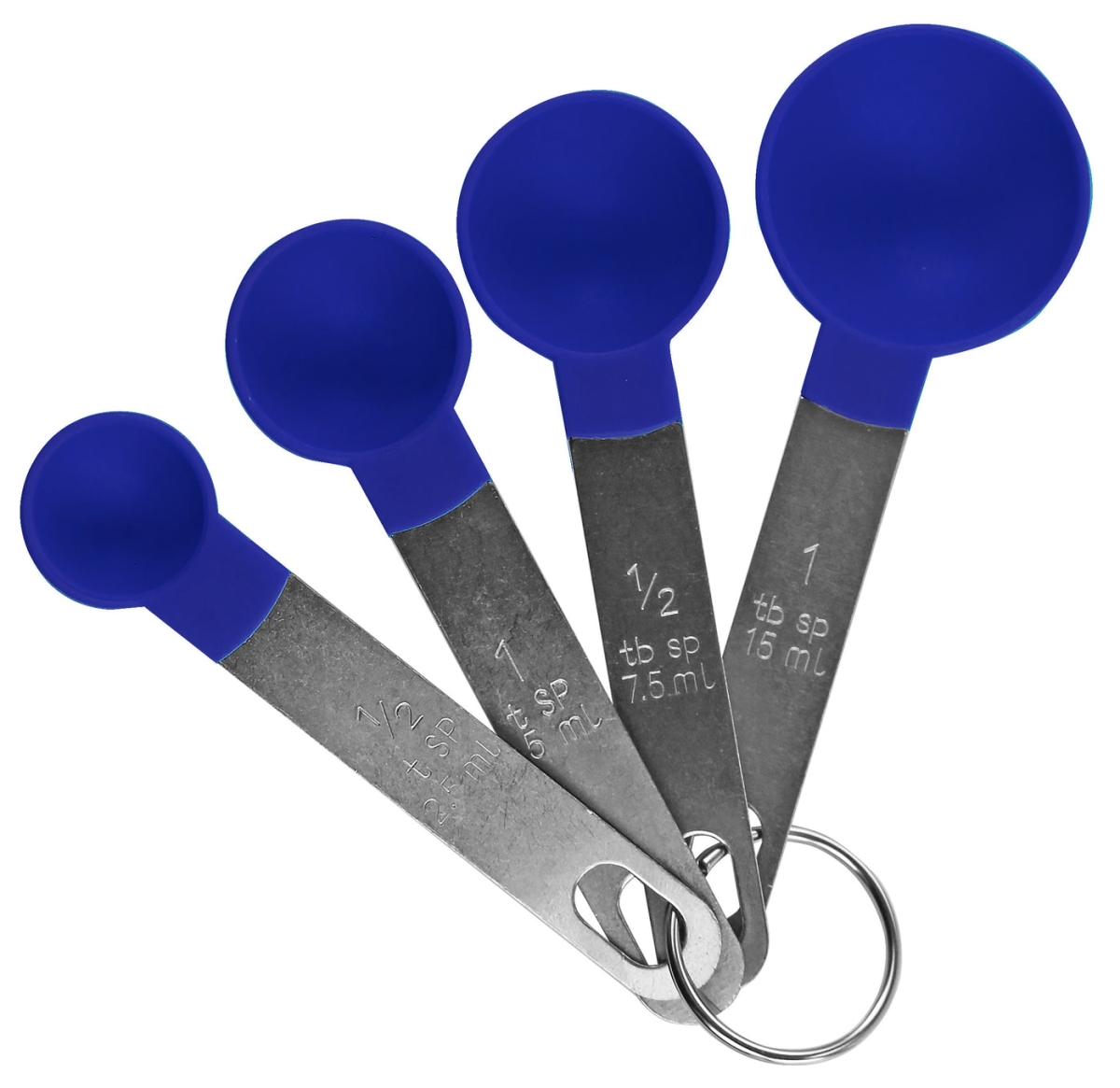 Picture of Reston Lloyd 05475 4 Piece Plastic & Stainless Steel Measuring Spoons Set, Indigo
