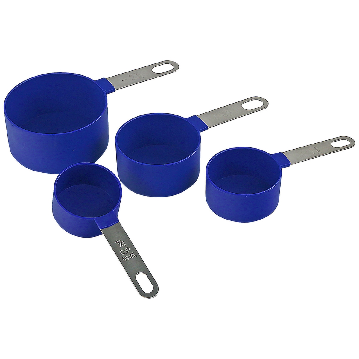 Picture of Reston Lloyd 05575 4 Piece Plastic & Stainless Steel Measuring Cup Set, Indigo
